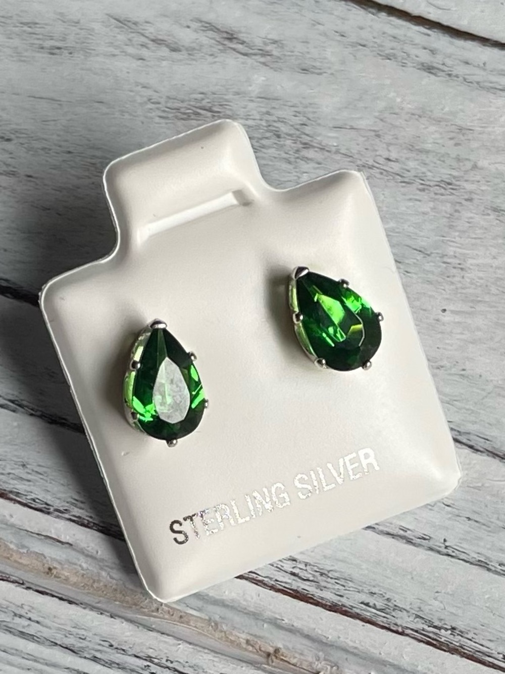 925 CZ Pear Stud Earrings 8x5mm